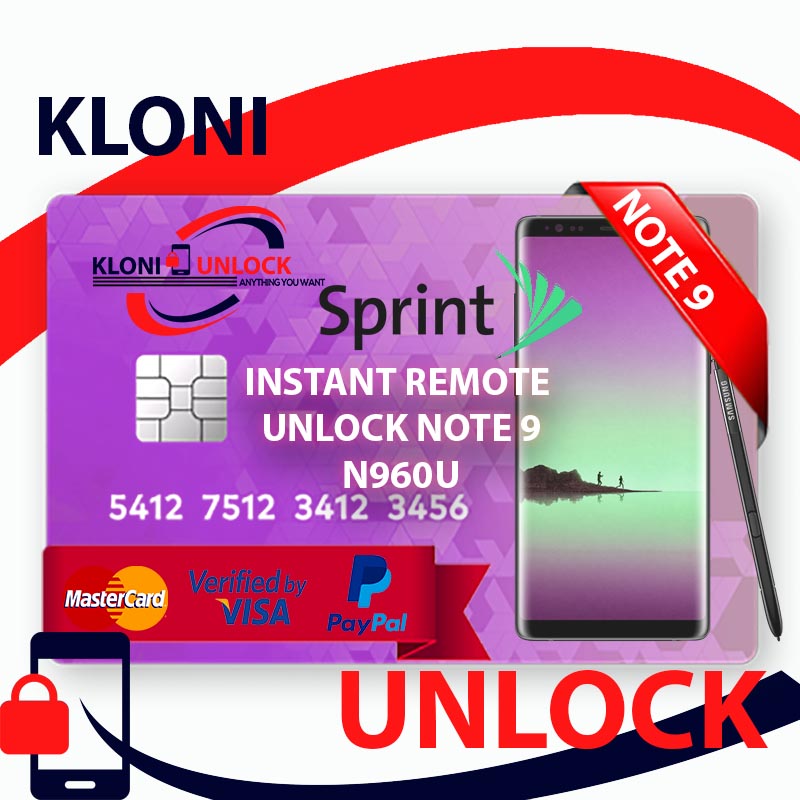 Instant Remote 24 7 Unlock Service Samsung Sprint Note 9